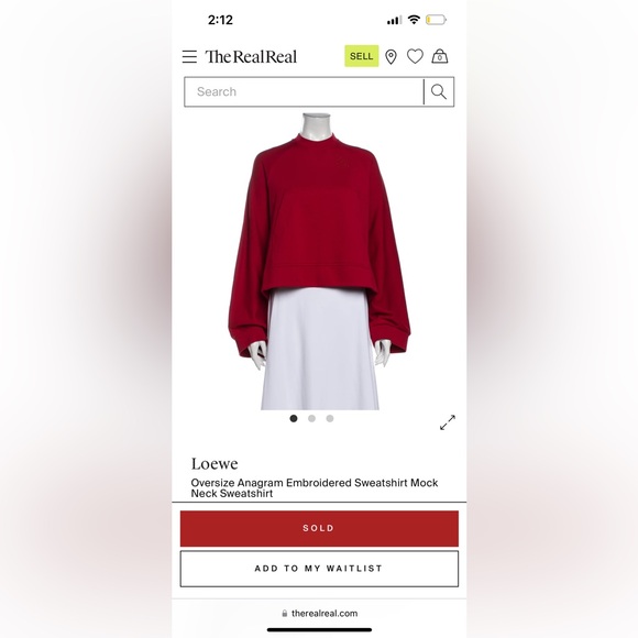 Loewe Tops - Loewe Red Anagram Sweatshirt